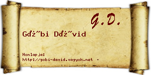 Góbi Dávid névjegykártya